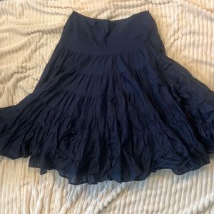 Navy Blue Ruffled Skirt